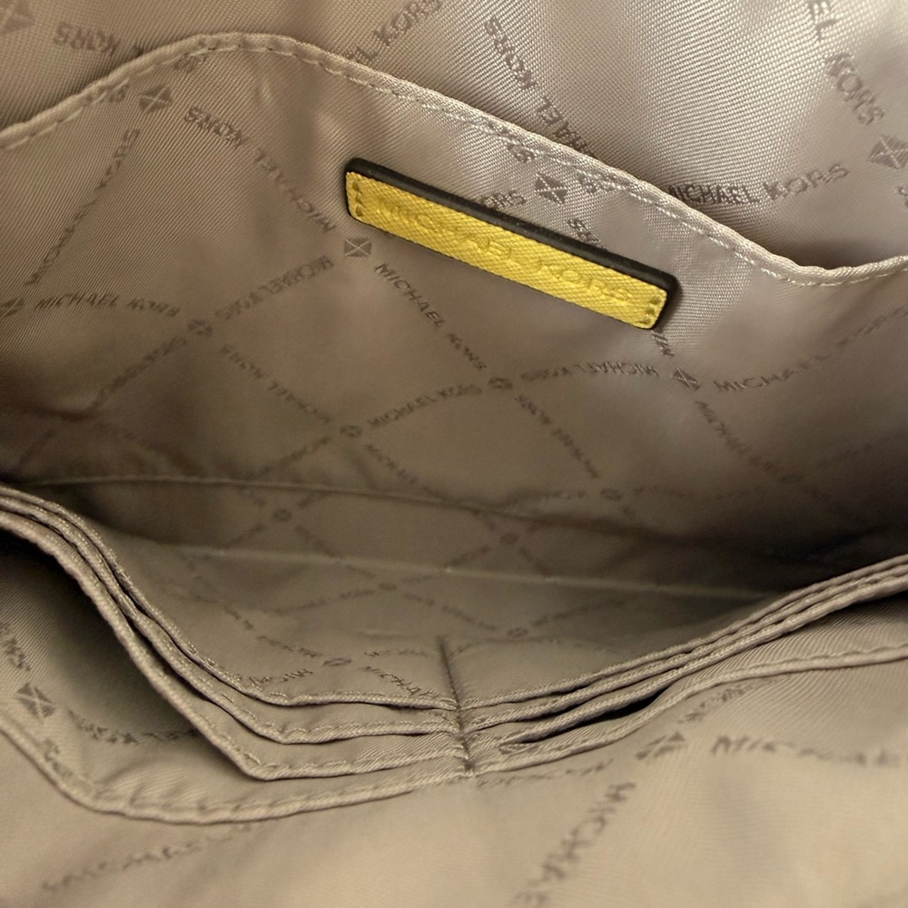 Michael Kors Yellow Studded Wristlet Clutch with Detachable Strap - Picture 4 of 4